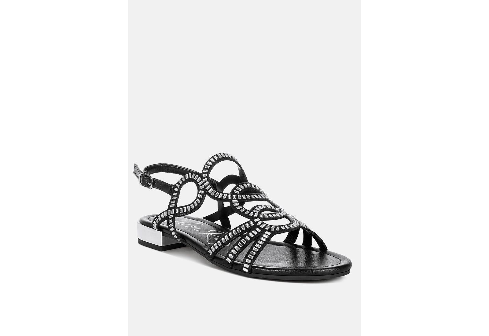 Женские сандалии London Rag Jisters Cut Out Detail Rhinestone Flat