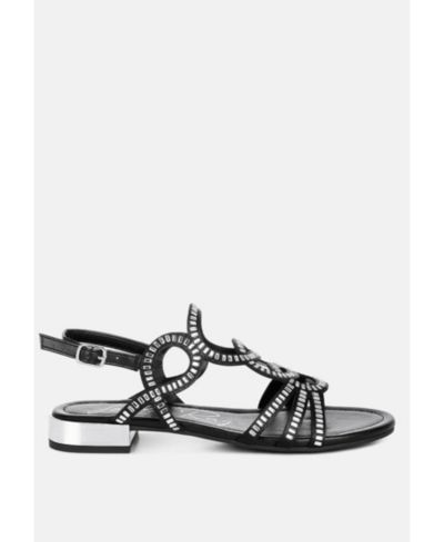 Женские сандалии London Rag Jisters Cut Out Detail Rhinestone Flat