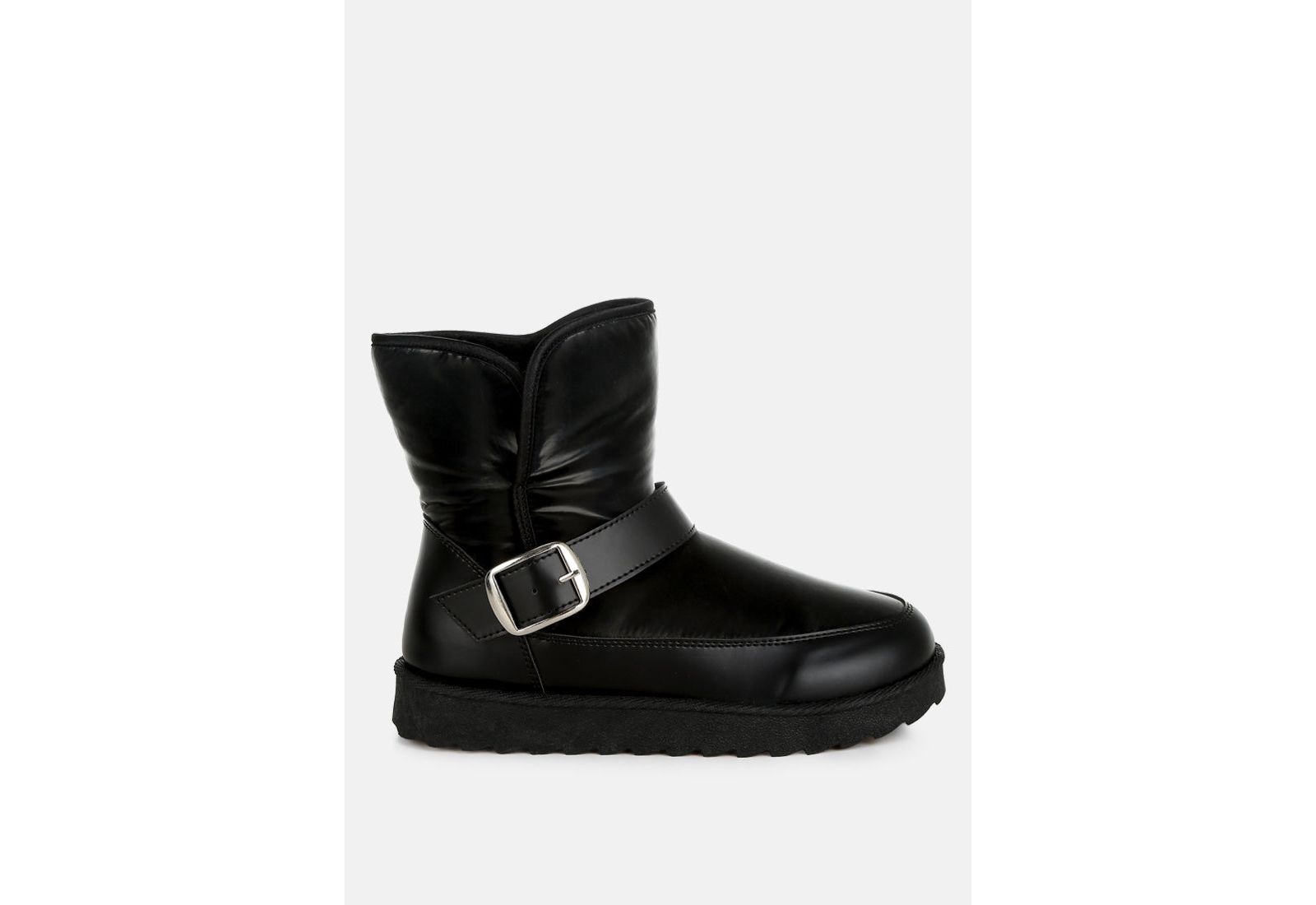 London Rag Womens Jammy Buckle Strap Puffy Ankle Boots