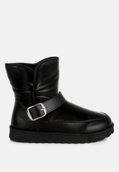 London Rag Womens Jammy Buckle Strap Puffy Ankle Boots