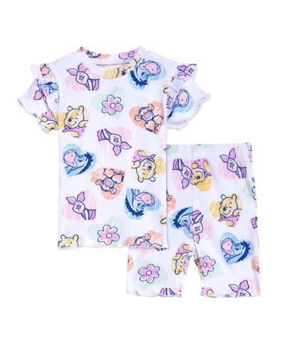 Комплект из футболки Peplum и велосипедок Winnie the Pooh для маленьких девочек