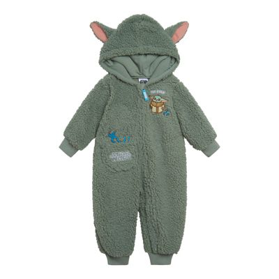 Star Wars Baby Boys The Mandalorian Grogu Cozy Sherpa Zip Up Cosplay Coverall
