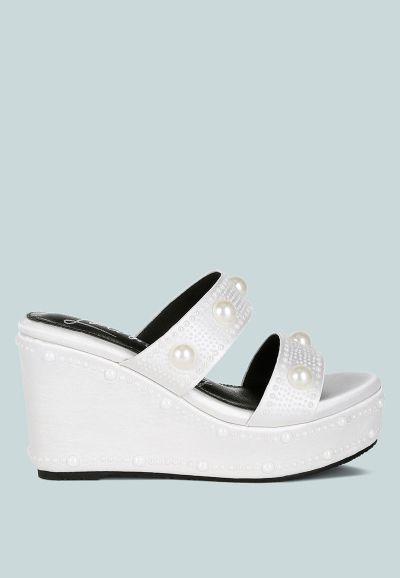 Женские сандалии London Rag Django Pearl Embellished Wedge