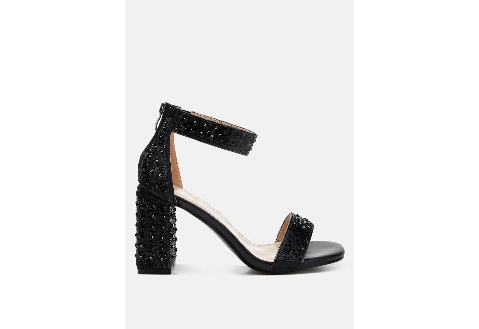 Cady Rhinestones And Sequins Block Sandals Women