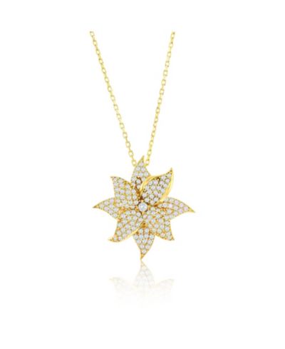 Подвеска Suzy Levian Sterling Cubic Zirconia Pave Flower