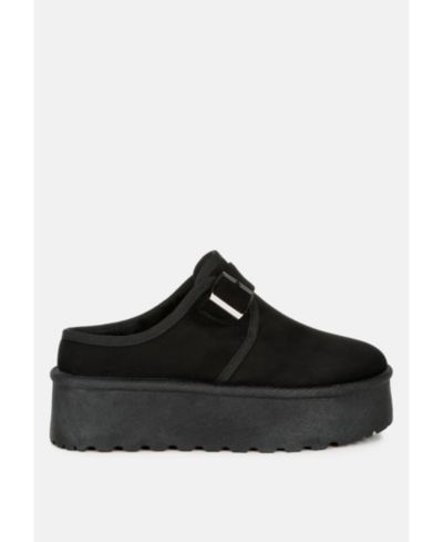 Классические туфли-лоферы London Rag Mayfield Buckle Strap Fur Platform Slip-On