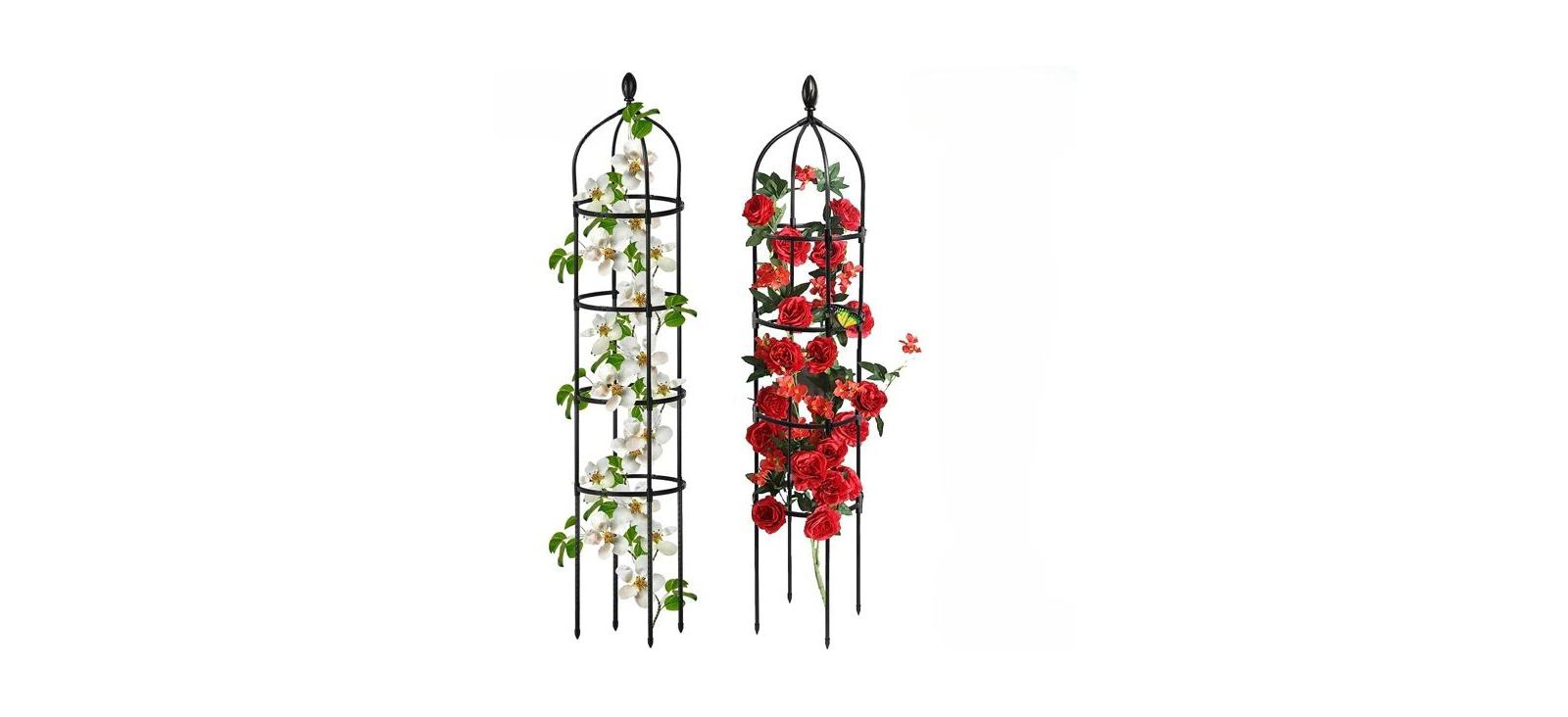 2-Pack Garden Obelisk Trellis Rustproof Tower for Climbing Plants, Flowers & Vegetable Support