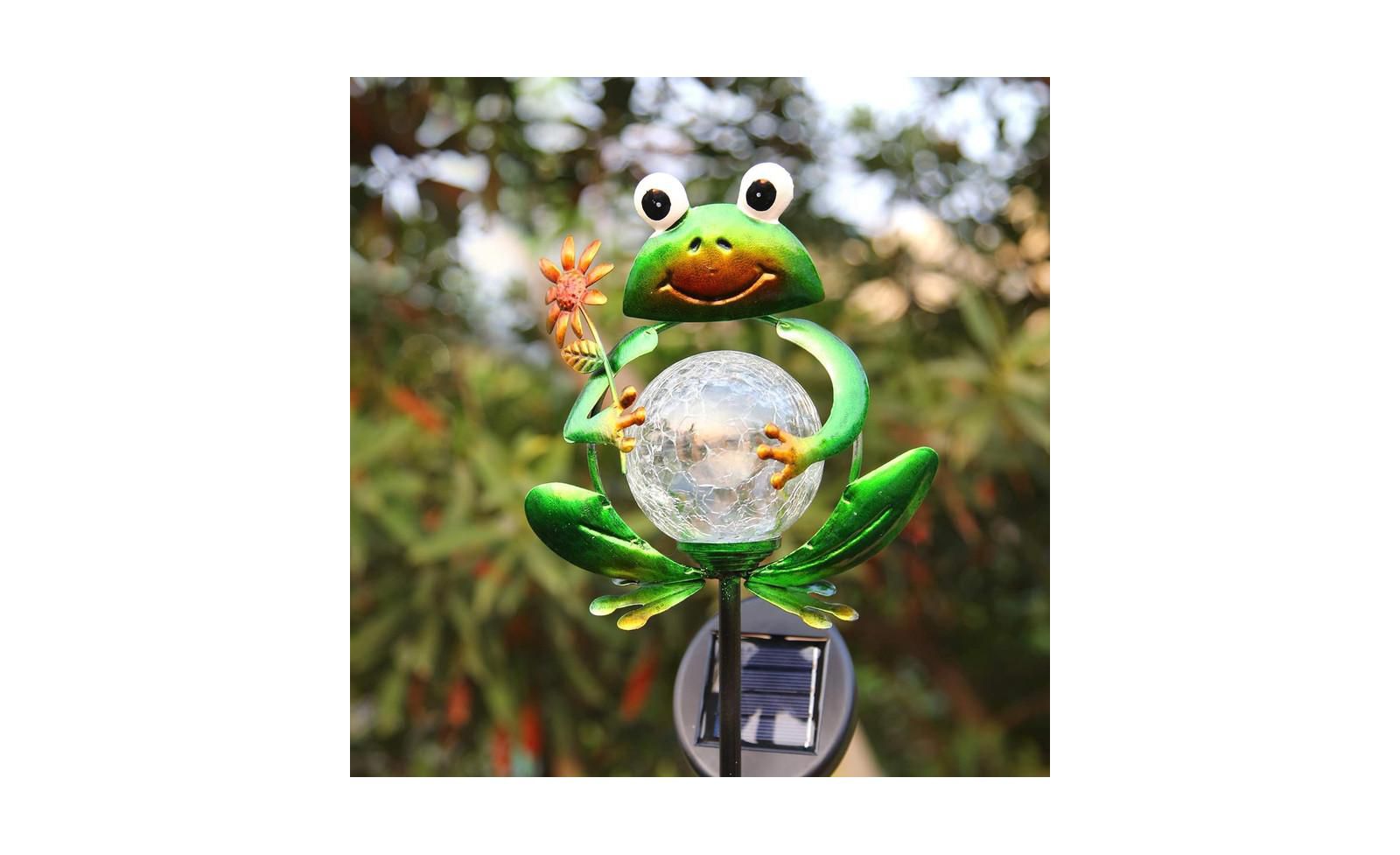 gaomon Frog Solar Lights Outdoor Garden Decorative, Solar Frog Outdoor Decor for Garden, Auto ON/Off Solar Powered Stake Lights