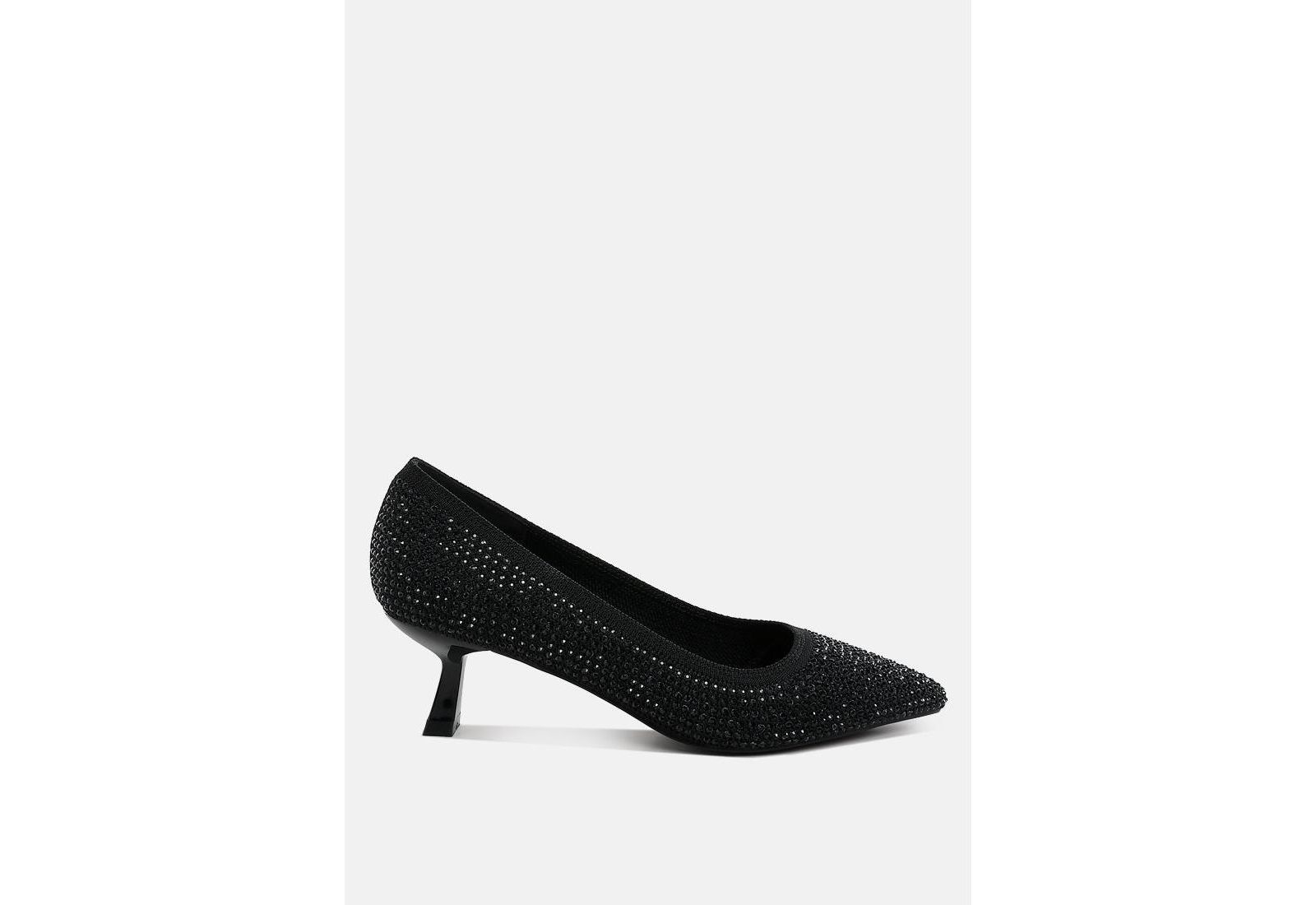 London Rag Vimto Breathable Flyknit Rhinestone Pumps