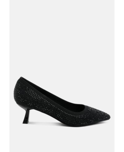 London Rag Vimto Breathable Flyknit Rhinestone Pumps