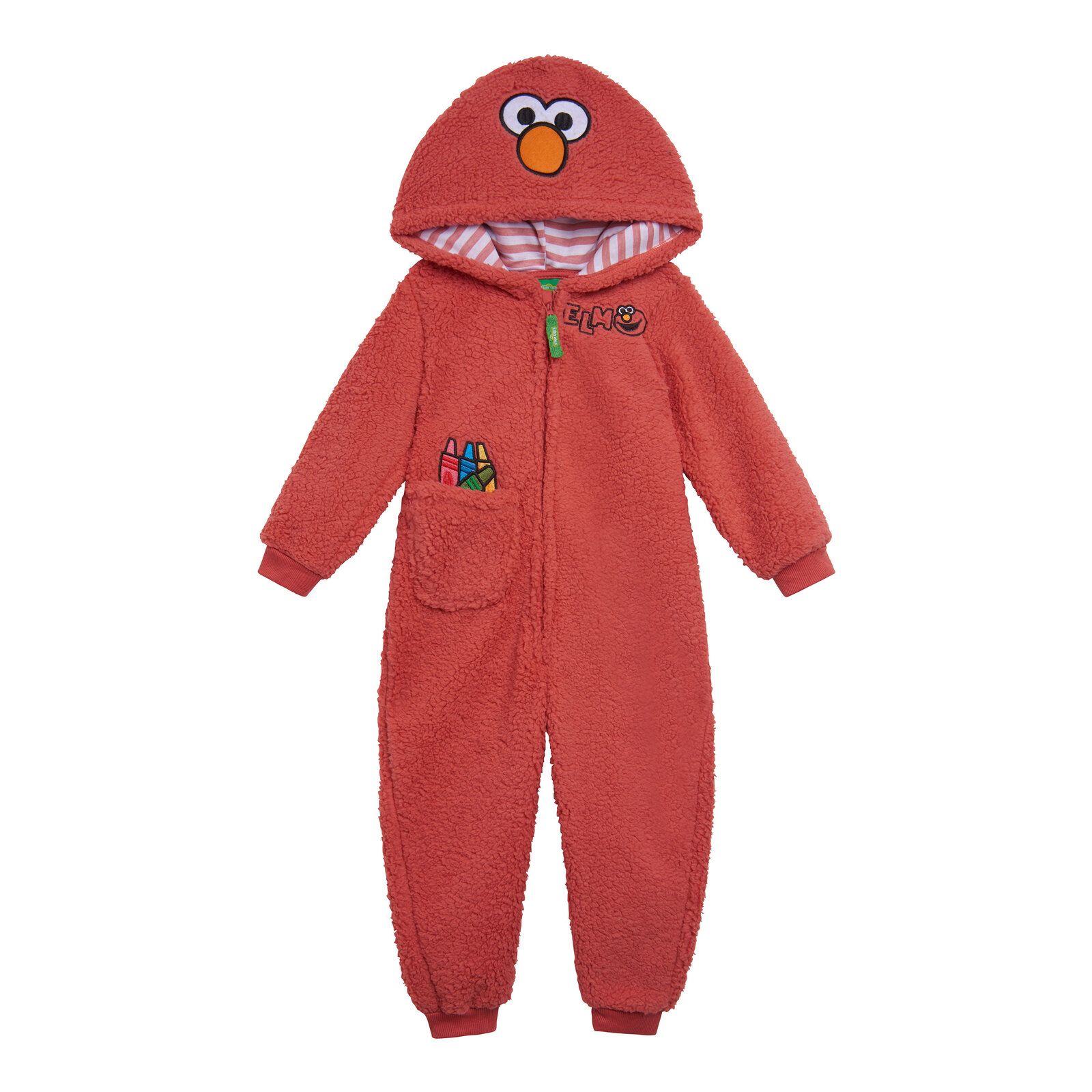 Sesame Street Детский уютный комбинезон-костюм с капюшоном на молнии из шерпы для мальчика (от новорожденного до 4T)