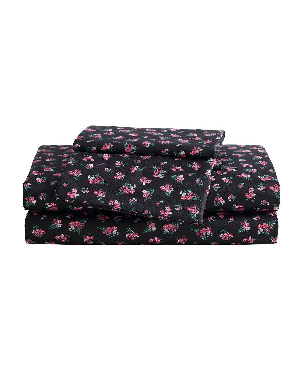 Betsey Johnson Satin 4 Piece Sheet Set, King