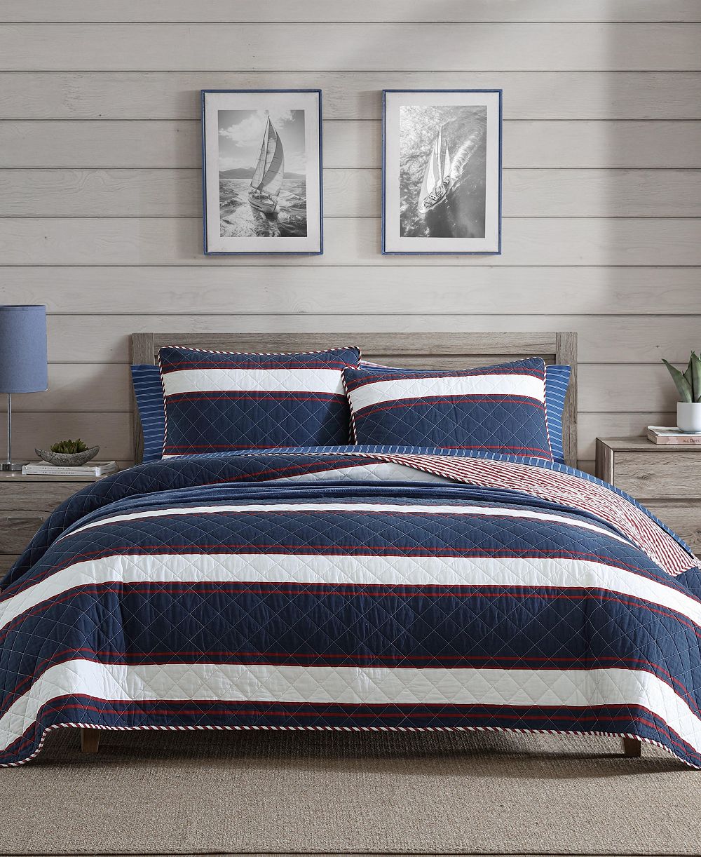 Nautica Wesley Reversible 2 Piece Quilt Set, Twin