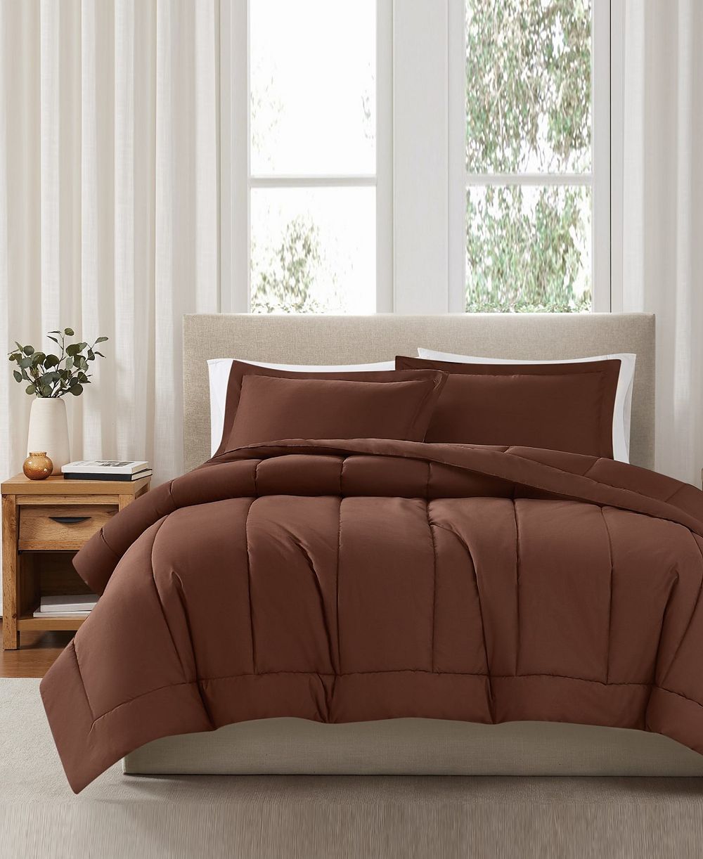 Комплект постельного белья Brooklyn Loom Solid Cotton Percale 3-Pc. King