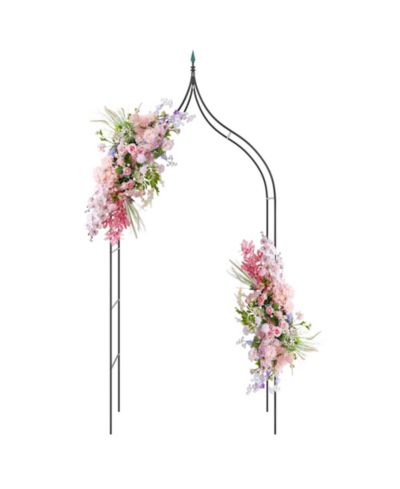 1 PCS Garden Arbor with Multiple Side Crossbars Powder-coated Metal Tubes