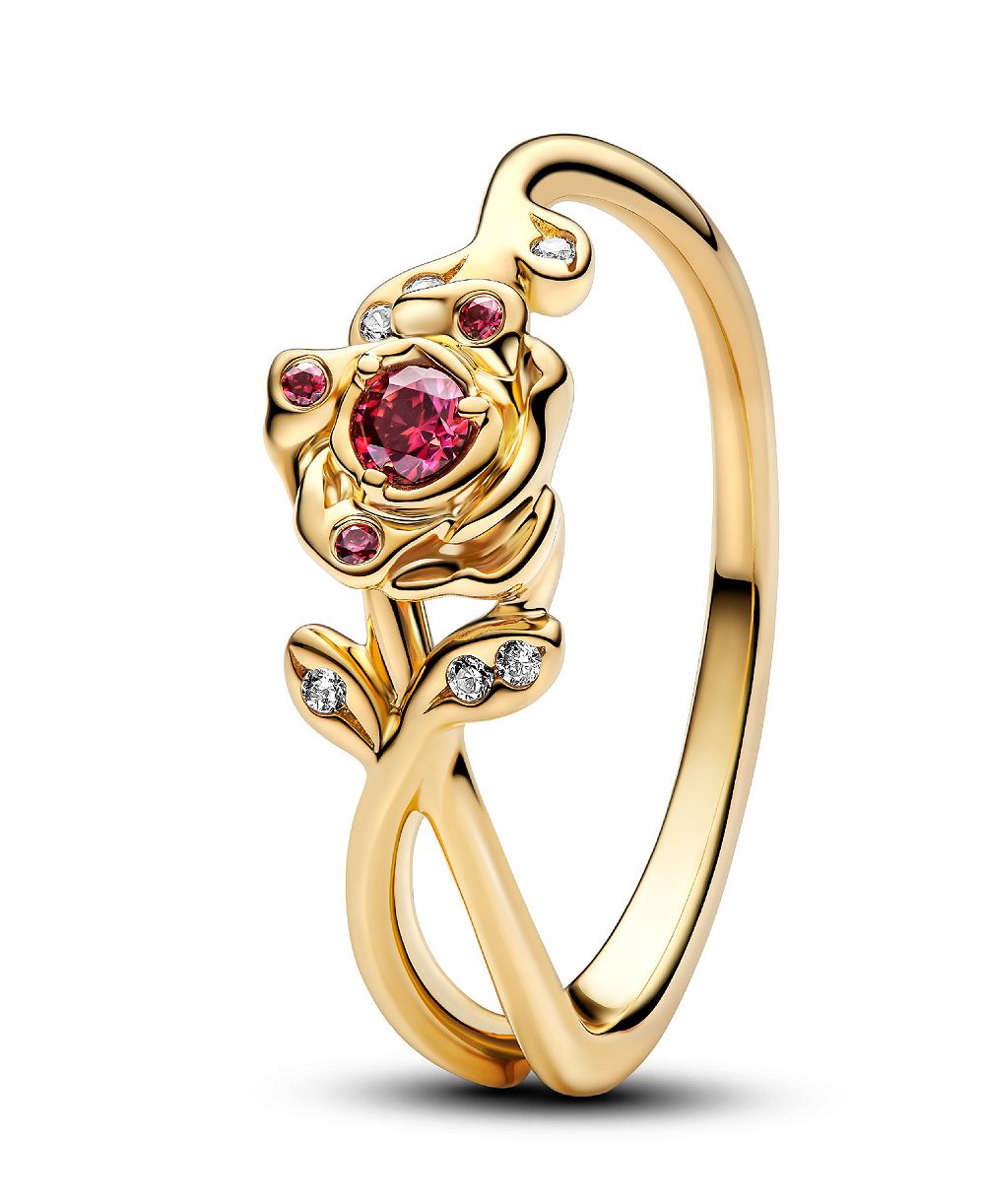 Pandora Gold-Plated Disney Beauty and Beast Rose Ring