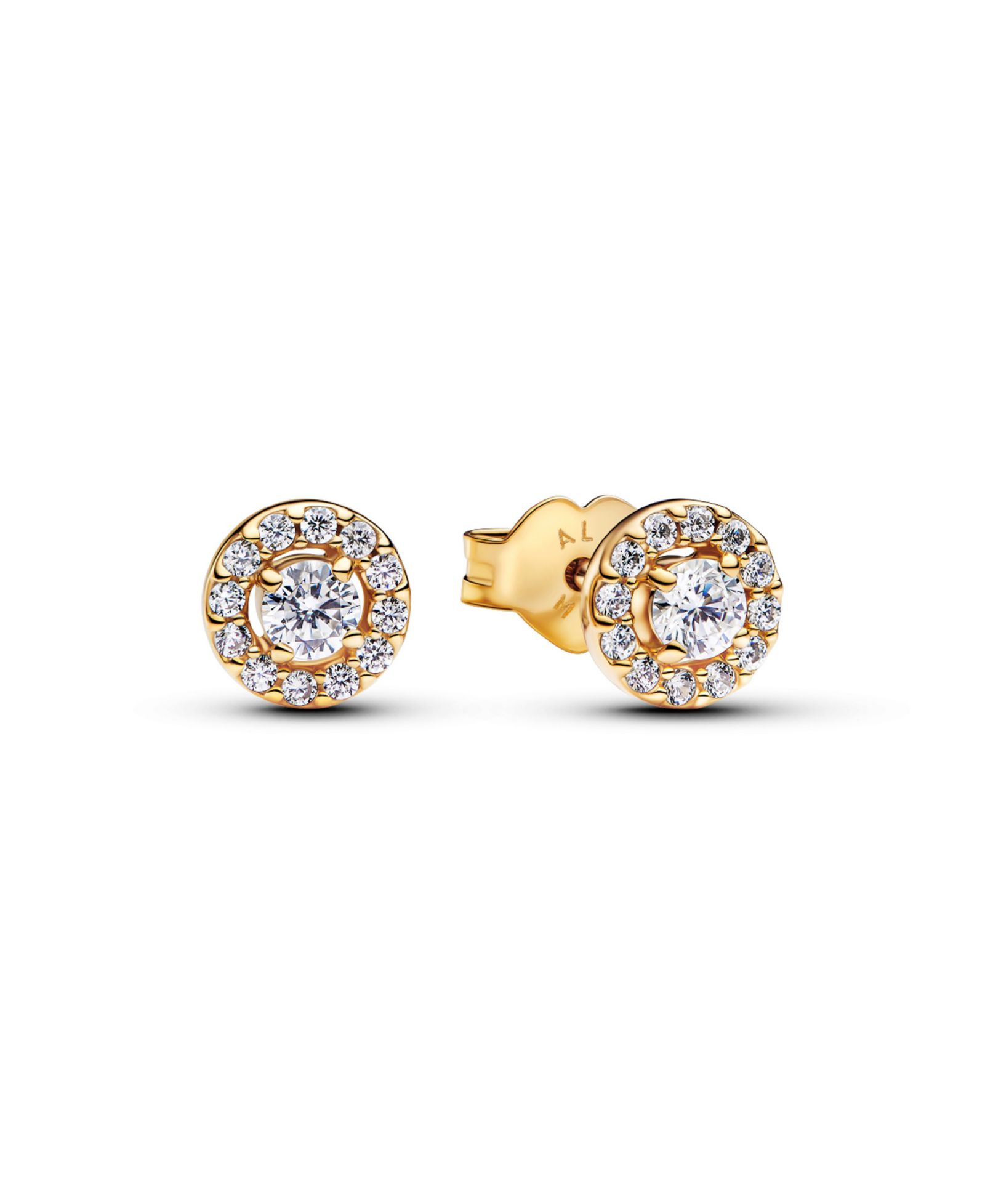 Pandora Gold-Plated Round Pavé Halo Stud Earrings