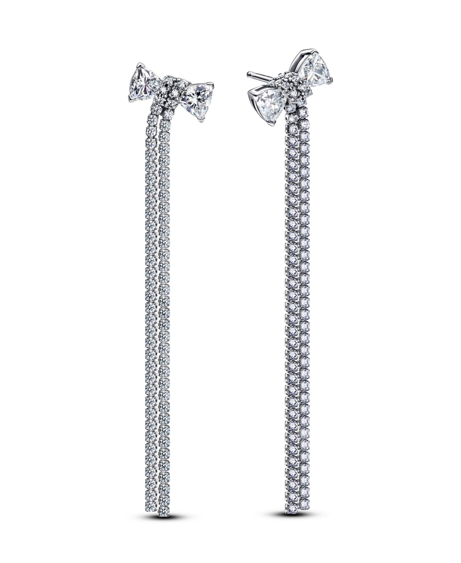 Серьги Pandora Sterling Silver Pavé Bow Drop