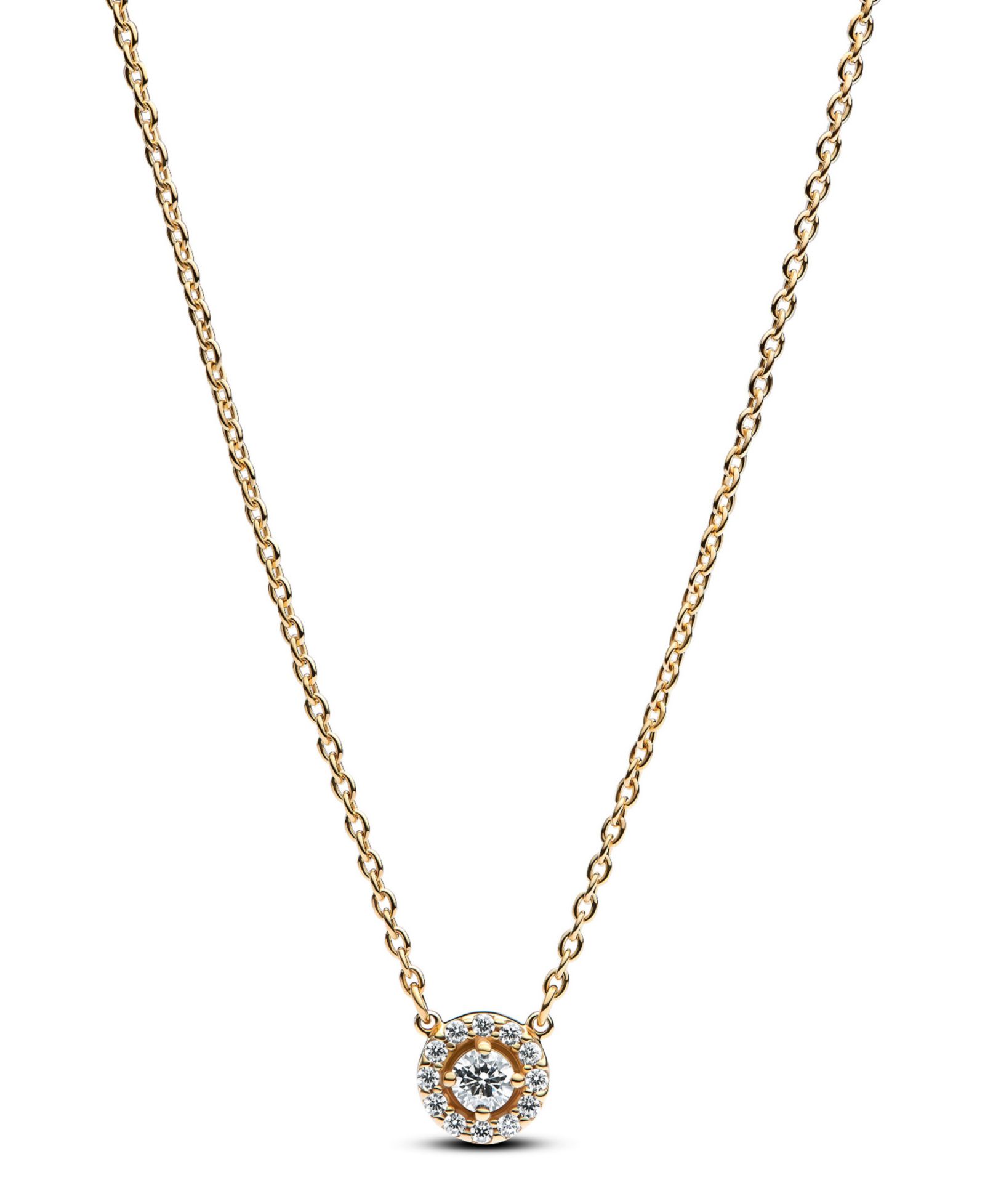 Pandora Подвеска-кулон Gold-Plated Round Pavé Halo
