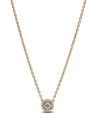 Pandora Gold-Plated Round Pavé Halo Pendant Necklace