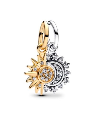Pandora шарм Sun Moon из двухцветного стерлингового серебра