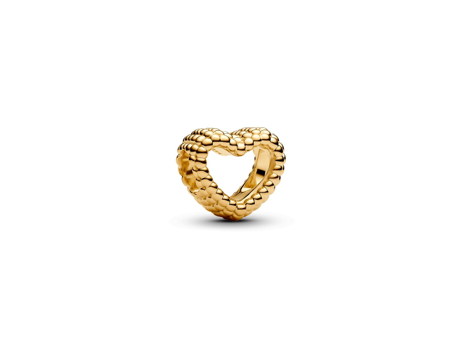 Pandora Gold-Plated Beaded Open-Heart Charms