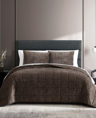 Vera Wang Chenille Box Solid 3-Pc. Quilt Set, King