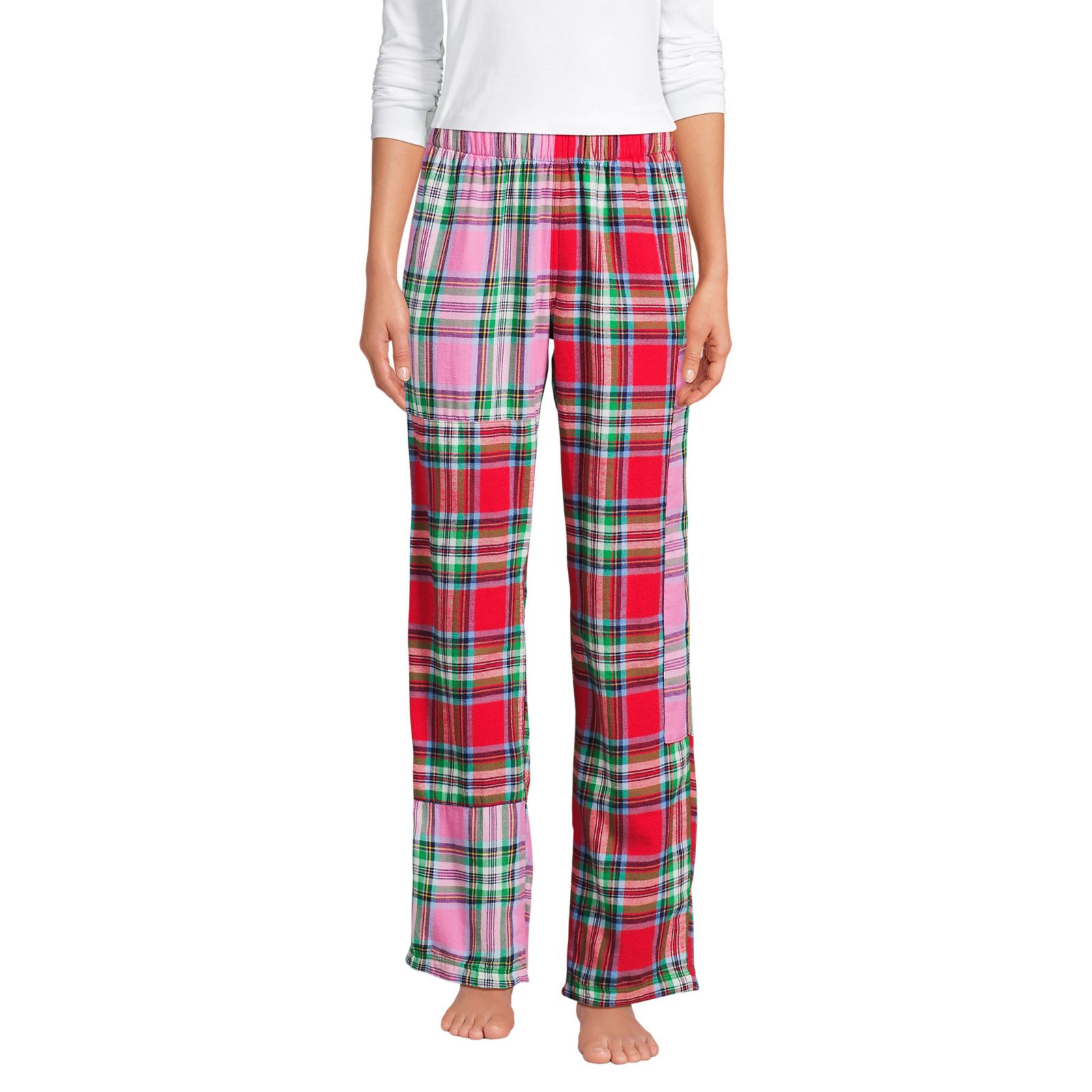 Женские фланелевые брюки Lands' End Petite Patchwork