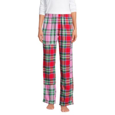 Lands' End Women's Petite Flannel Patchwork Pajama Pants