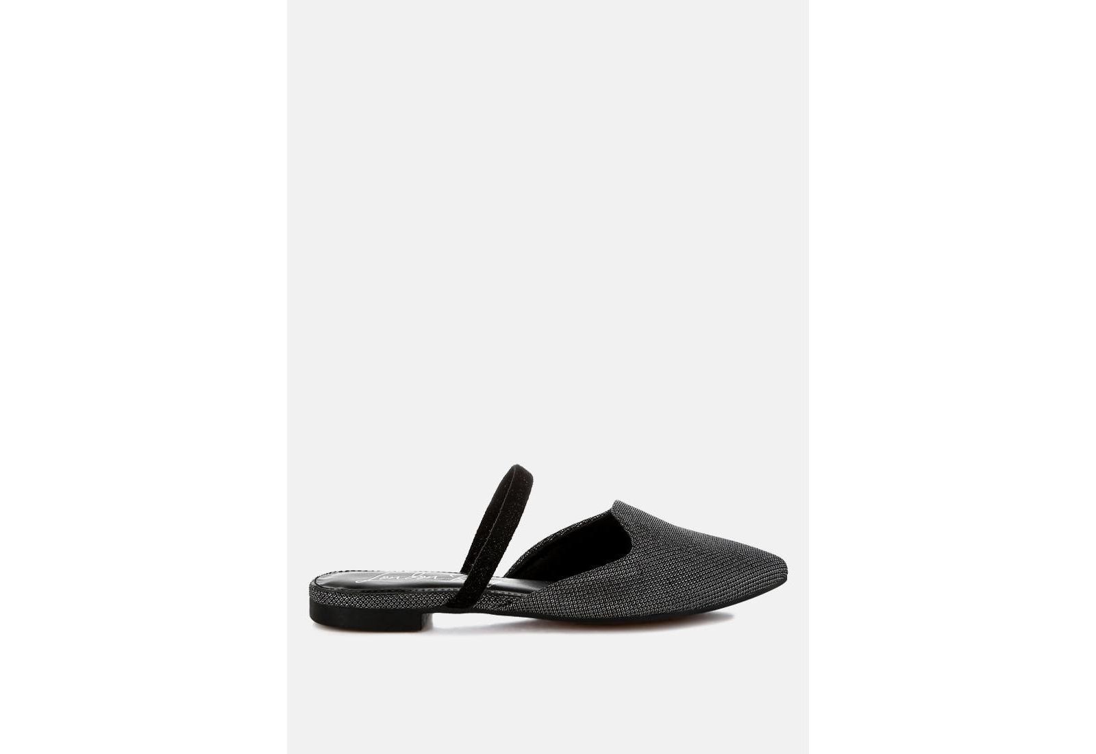 London Rag Twiggy Glitter Faux Leather Flat Mules