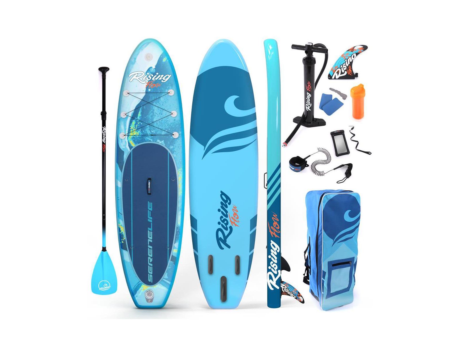 SereneLife доска для сапсерфинга (SUP) с водонепроницаемым чехлом для телефона, 10'6" дюймов