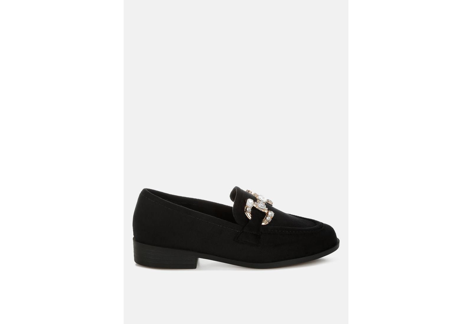 Rag and Co Womens Maestro Diamante Embellished Horsebit s Loafers
