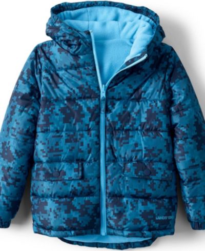 Детская двусторонняя флисовая куртка Lands' End Boys Reversible Puffer Hooded Jacket