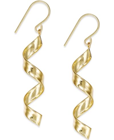 Серьги-подвески Swirl Drop из золота 10k