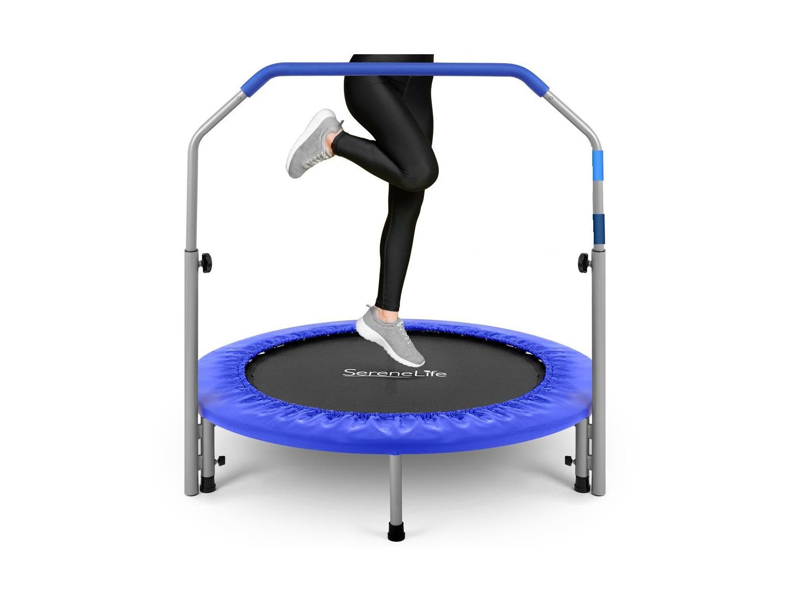 SereneLife спортивный прыжковый фитнес-батут с регулируемым поручнем