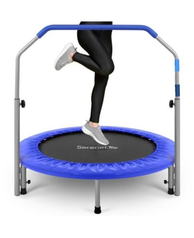 SereneLife спортивный прыжковый фитнес-батут с регулируемым поручнем