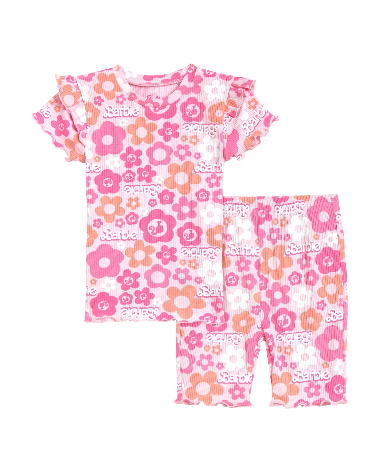 Комплект из T-shirt и шорт Barbie для малышек Ribbed T-Shirt and Shorts Outfit Set