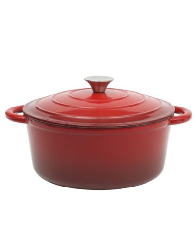 Gibson Home Addlestone 5 Quart Enamel Cast Iron Dutch Oven - Red