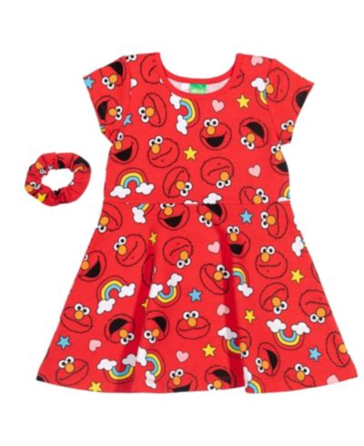 Платье для девочек Sesame Street Elmo Abby Cadabby и резинка для волос в комплекте