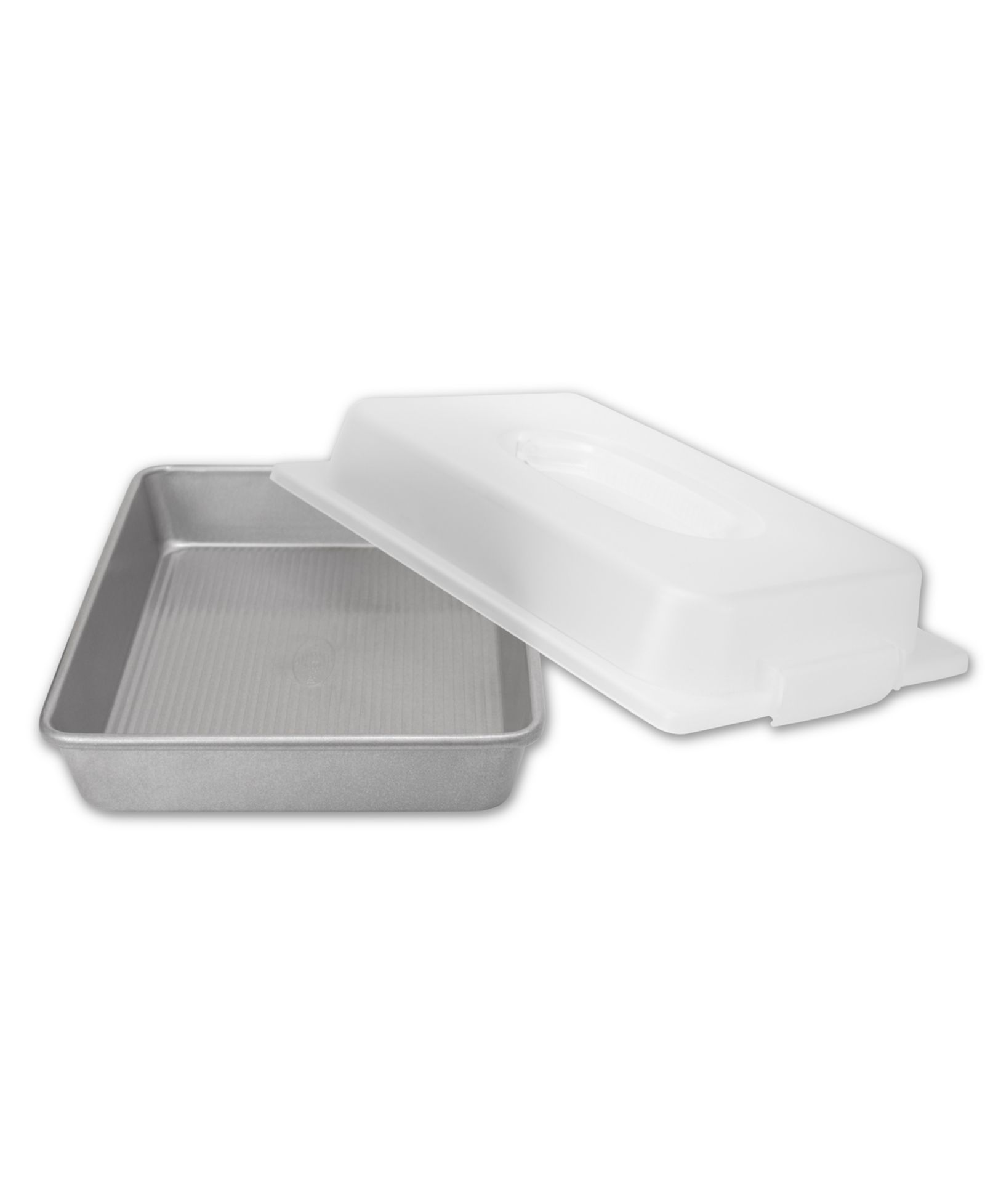 USA Pan Non-Stick Aluminum Seamless 9" x 13" Rectangular Cake Pan and Lid Set