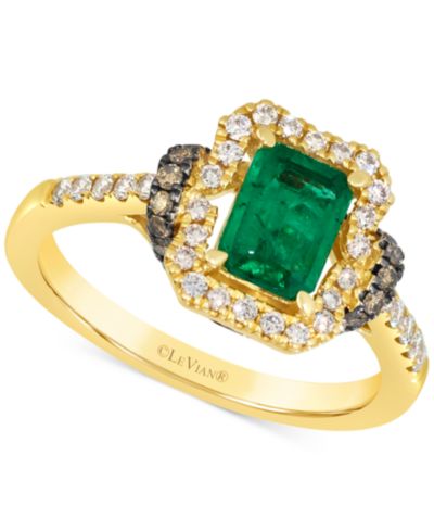 Кольцо Le Vian Emerald, Chocolate Diamond & Nude Diamond в 14k Honey Gold