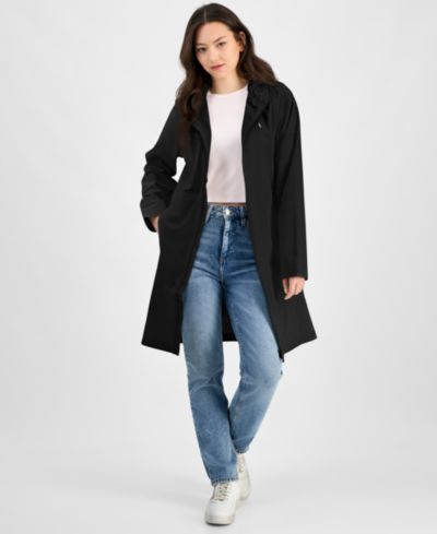 Женский дождевик Rains Women's Long Zip-Front Hooded