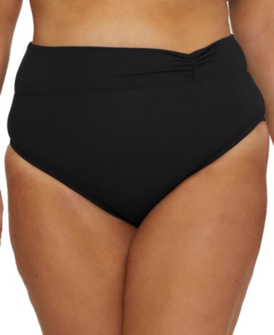Байкини Becca ETC Plus Size Modern Edge Rib Shirred High-Waist