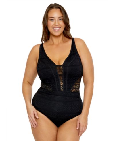 Слитный купальник Becca ETC Plus Size с эффектом контроля живота