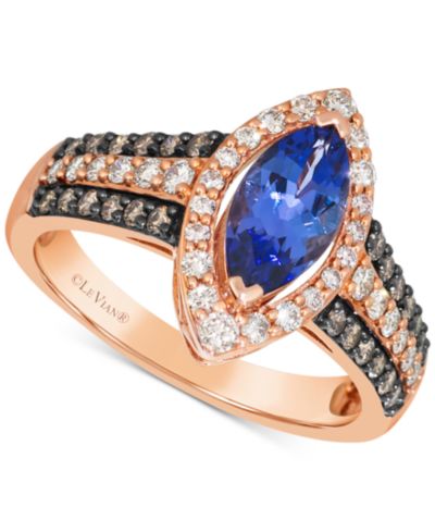 Le Vian кольцо с таназитом, бриллиантами и золотом 14k Strawberry Gold