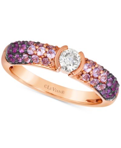 Кольцо Le Vian Pink Sapphire 3/4 ct. t.w. & Nude Diamond 1/4 ct. t.w. Ombre в 14k Strawberry Gold