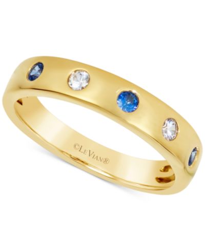 Кольцо Le Vian® Anywear Everywear® с голубым сапфиром (1/6 ct. t.w.) или розовым сапфиром (1/6 ct. t.w.) и белым сапфиром (1/10 ct. t.w.) в 14k Honey Gold