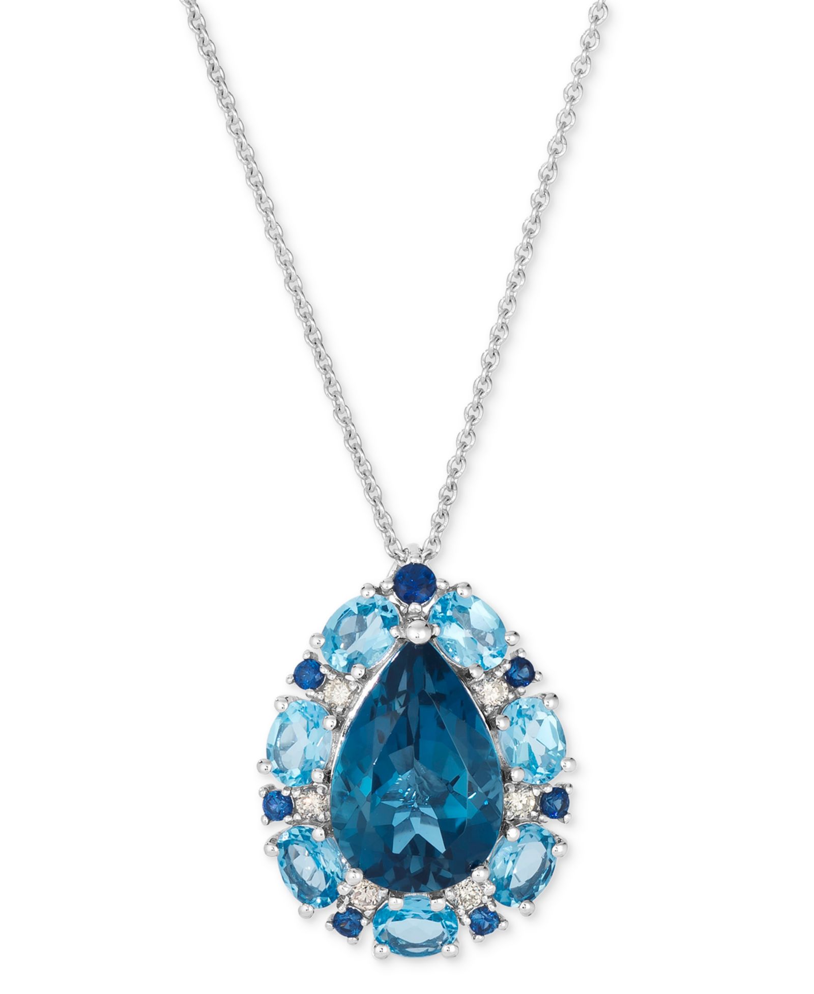 Подвеска Le Vian Multi-Gemstone (4-1/2 ct. t.w.) & Nude Diamond (1/20 ct. t.w.) Pear-Shape 20" Adjustable в белом золоте 14k