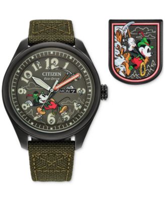 Мужские часы Citizen Eco-Drive Disney Alpine Mickey Mouse Explorer, зеленый цвет, 42mm