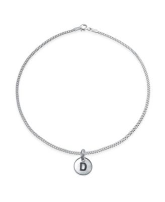 Bling Jewelry Circle Disc Alphabet Initial C Anklet Ankle Bracelet Sterling Silver 9"